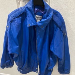 ROYAL BLUE GENUINE LEATHER JACKET SIZE MEDIUM ‼️